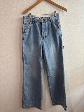 S.O.N.G. Light Wash Utility Women's Wide-Leg Jeans 29